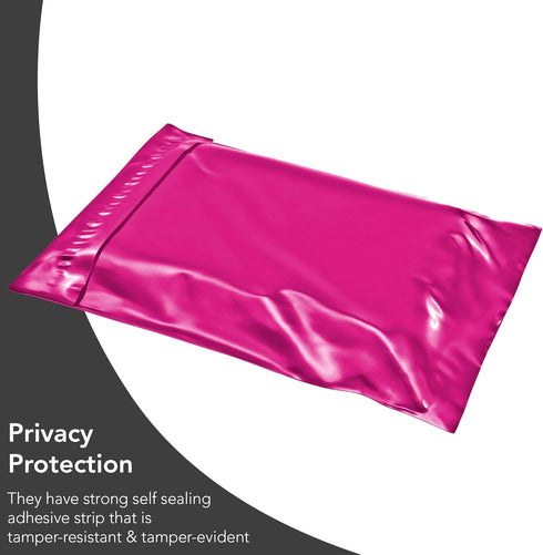 125 Assorted Mixed Hot Pink Mailing Poly Postal Self Seal Bags 5 Sizes 25 from Each iSOUL Extra Small to Large Postage Packaging Assorted Mailers Posting Shipping Post Parcels Package Bags