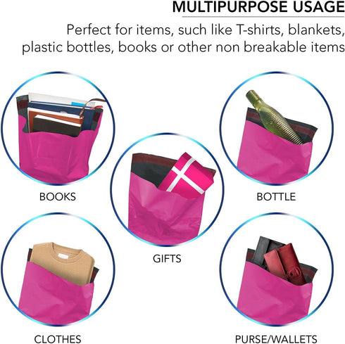 Hot Pink Mailing Bags, iSOUL 25 Pcs Shipping Poly Postal Self Seal Bags in Size 6 x 9 Inch Size Small Mailing Bags Postage Packaging Bags 152mm to 229mm