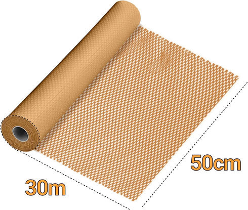Paper Bubble Wrap Cushioning Roll, Packing Paper for Moving House, Shipping and Gift Wrapping - Sustainable Packaging Materials for Moving Boxes and Fragile Gift Bubble Wrap Alternative Brown 50cmx30M