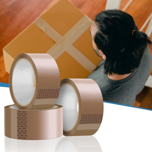 iSOUL Strong Heavy Duty Brown Packing Tape, 6 Rolls Pack, 48MM x 66M Each, 45 Micron Packaging Tape for Parcels, Boxes, Moving, Shipping & Secure Sealing