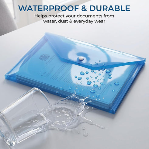 iSOUL A4 Plastic Wallets, 10 Pack Heavy Duty Plastic Popper Document Folders