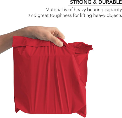 500 Mixed Size Red Mailing Bags Self Seal 4 Size Strong Poly Plastic Envelopes