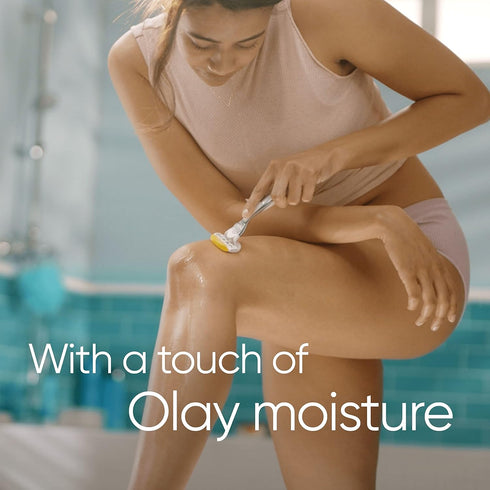 Gillette Venus Blade ComfortGlide Coconut with Olay Women's Razor Blade Refills – Pack of 6, Moisturizing Shave with Built-in Olay Bars for Smooth, Hydrated Skin