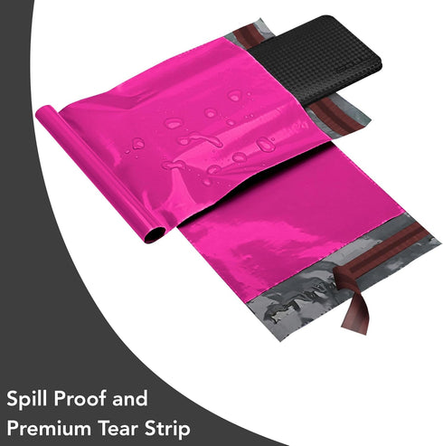 125 Assorted Mixed Hot Pink Mailing Poly Postal Self Seal Bags 5 Sizes 25 from Each iSOUL Extra Small to Large Postage Packaging Assorted Mailers Posting Shipping Post Parcels Package Bags