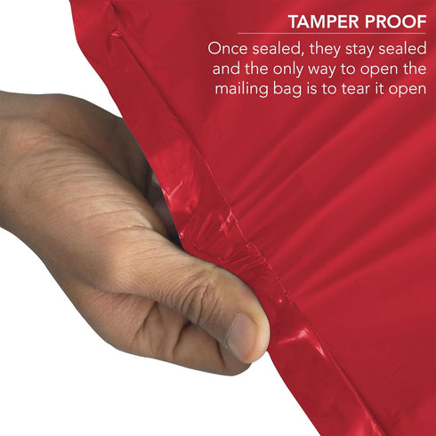500 Mixed Size Red Mailing Bags Self Seal 4 Size Strong Poly Plastic Envelopes