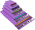 50 Mixed Size Purple Mailing Bags, Purple 5 Sizes Self Seal Strong Waterproof Poly Plastic Envelopes for Parcels, Packaging, Small, Medium, Large Mail, Shipping Courier Delivery Bags