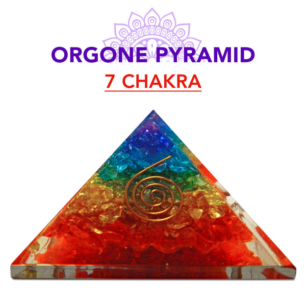 7 Seven Chakra Orgone Pyramid Reiki Healing Chakra Balancing Energy - TradeNRG UK