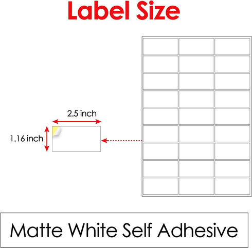 A4 Self Adhesive Address Labels, 27 Label Per Sheet, Multi-Purpose FBA 20 Sheets, 63.5 x 29.6mm 540 Labels - TradeNRG UK