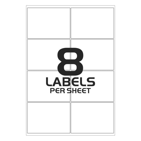 A4 Sticky Paper - 8 Labels Per Sheet - 105mm x 74mm - TradeNRG UK