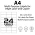 Address Labels Self Adhesive 24 Printer Labels per Sheet - 63.5 X 33.9 mm - TradeNRG UK