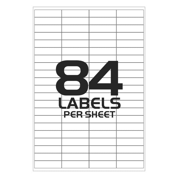 Address Labels Self Adhesive 84 Printer Labels per Sheet - 46mm x 11mm - TradeNRG UK