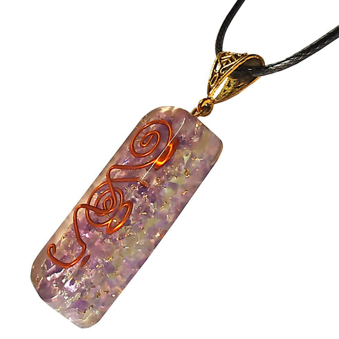 Amethyst Orgone Pendant Necklace Energy Healing & EMF Protection with Copper Coil - TradeNRG UK