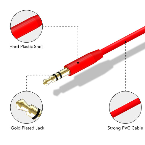 Aux Cable Audio Adapter MP3 Earphone Extension Lead 3.5mm Male - TradeNRG UK