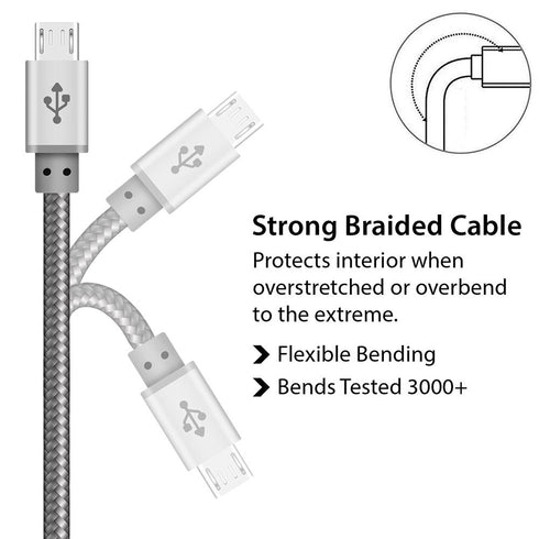 Best Quality Braided Micro USB Cable for Data Sync and Charging - TradeNRG UK