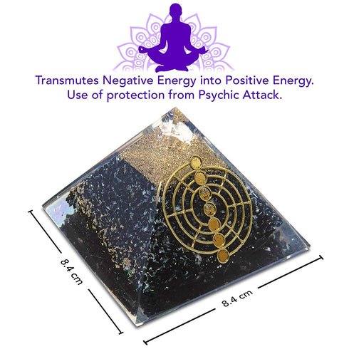 Black Tourmaline Clear Quartz Orgone Pyramid Chakra Balancing Reiki - TradeNRG UK
