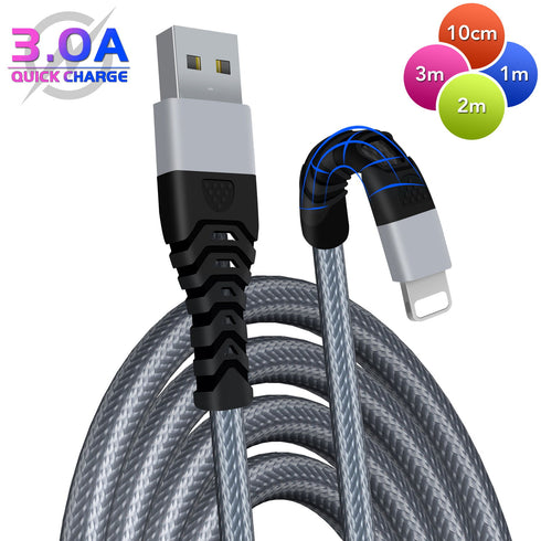 Braided Lightning Cable USB Heavy Duty Charger Charging Data Lead For iPhone's - TradeNRG UK