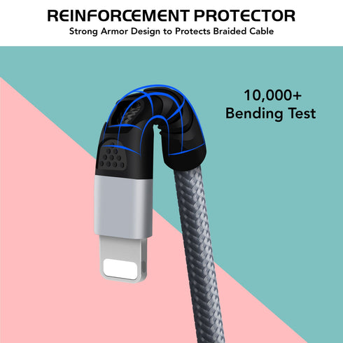 Braided Lightning Cable USB Heavy Duty Charger Charging Data Lead For iPhone's - TradeNRG UK