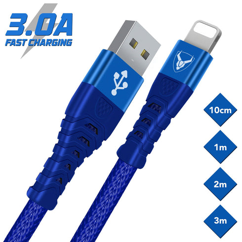 Braided Lightning Cable USB Heavy Duty Charger Charging Data Lead For iPhone's - TradeNRG UK