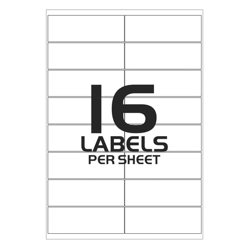 Buy White Address Printing Labels - 16 Labels per Sheet - 99 x 34m - TradeNRG UK