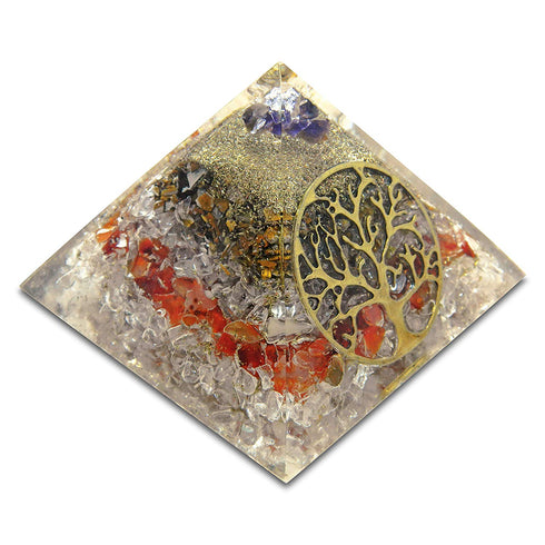 Clear Rose Quartz Amethyst Orgone Pyramid Reiki Chakra Aura Balancing - TradeNRG UK