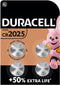 Duracell 2025 Lithium Coin Battery (CR2025/DL2025) 3v - Pack of 4 Batteries - TradeNRG UK
