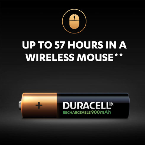 Duracell AAA Plus Power Rechargeable 900mAh Battery Pack of 4 - TradeNRG UK