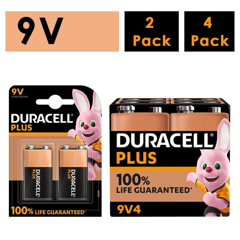 Duracell Plus Power 9V 6LR61 MN1604 PP3 Alkaline Batteries Smoke Alarm - TradeNRG UK