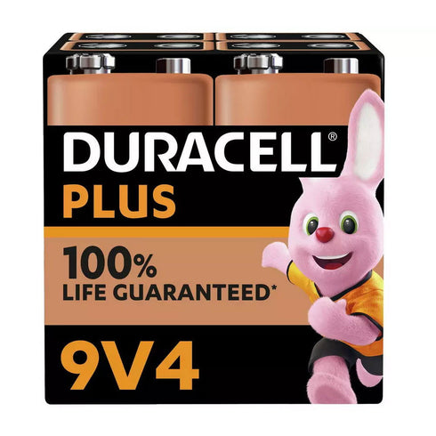 Duracell Plus Power 9V 6LR61 MN1604 PP3 Alkaline Batteries Smoke Alarm - TradeNRG UK