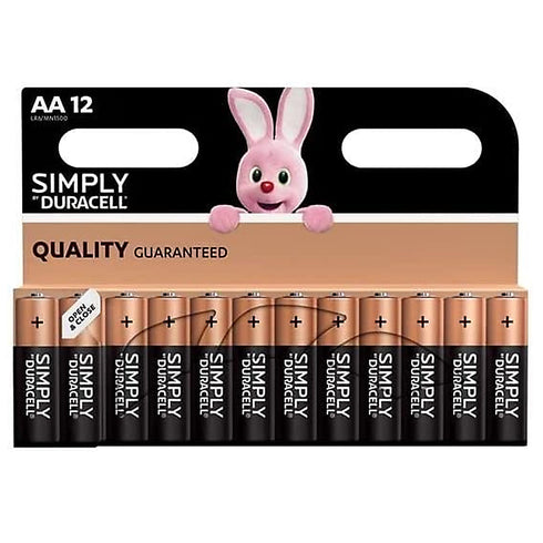 Duracell Simply AA Batteries Alkaline 1.5V LR6 MN1500-Pack of 6 and 12 - TradeNRG UK