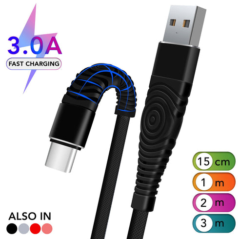 Fast Nylon Braided USB TYPE C Cable For Samsung Galaxy S8 S9 S10 Plus - TradeNRG UK