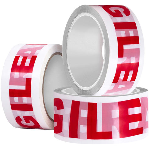 Fragile Printed Packing Tape 48mm X 66M (6 Roll Pack) Parcel Tapes - TradeNRG UK