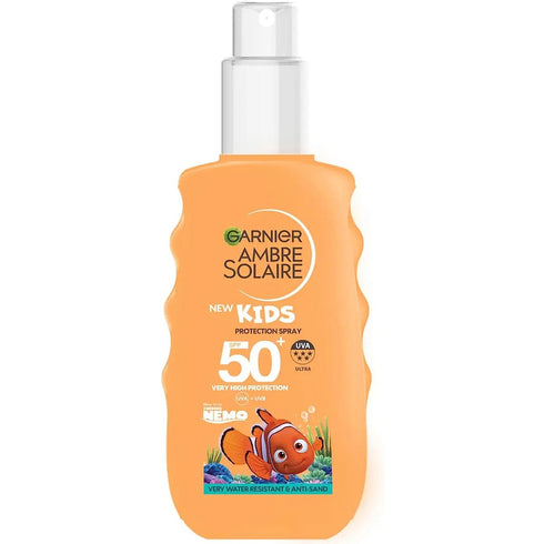 Garnier Ambre Solaire SPF50 for Kids Water Resistant Sun Cream Spray 150ML - TradeNRG UK