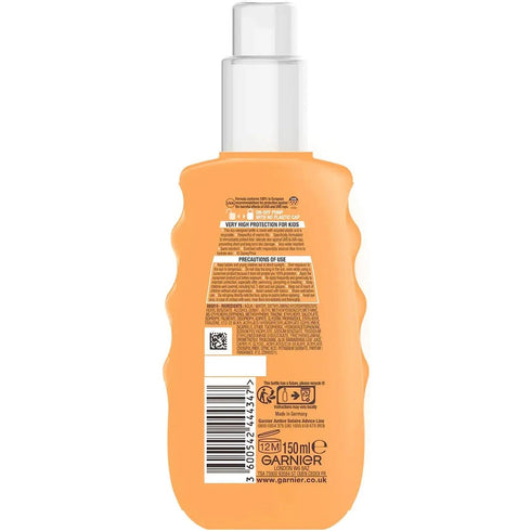 Garnier Ambre Solaire SPF50 for Kids Water Resistant Sun Cream Spray 150ML - TradeNRG UK