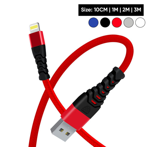 Heavy Duty Braided 3M 2M 1M 10Cm USB Charger Cable For iPhone SE 14 13 12 11 PRO 6 6S 7 8 X IPad - TradeNRG UK