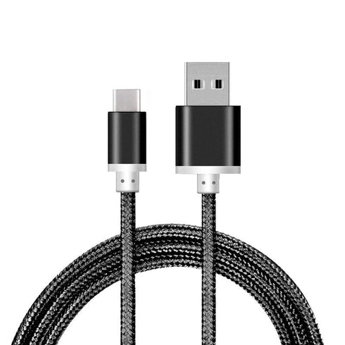 Heavy Duty Braided USB-Type C 3.1 Data Sync & charge Cable - 1M Black - TradeNRG UK