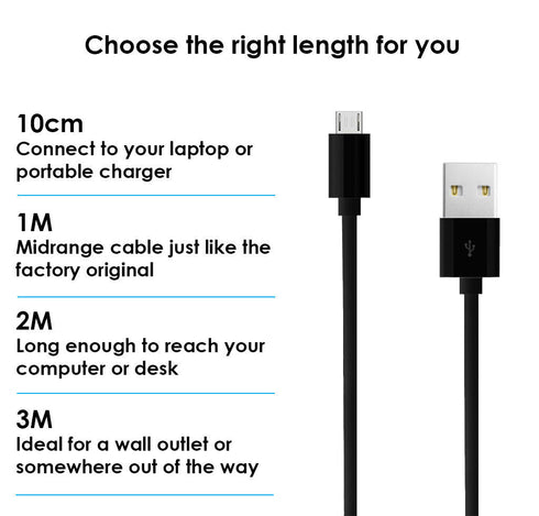 Heavy Duty Extra Long Fast Charge & Data Sync Micro USB Cable 1M 2M 3M - TradeNRG UK