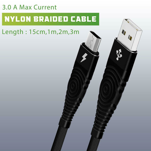 Heavy Duty Micro USB Charging Cable Braided Fast Phone Charger Lead - TradeNRG UK