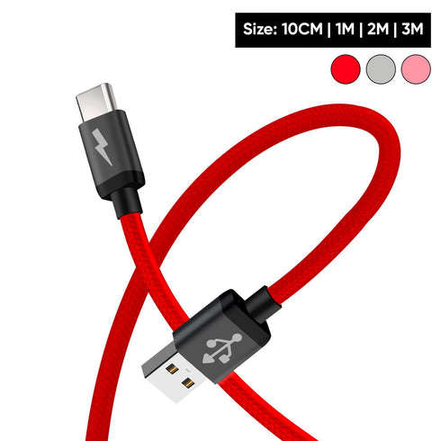 Heavy Duty Quick Fast Charge USB C Type C Data Phone Charger Cable Lead 2m 3m 1m - TradeNRG UK