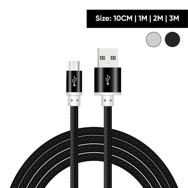 Heavy duty Braided Fast Charge Micro USB Data Sync Phone Charger Cable - TradeNRG UK