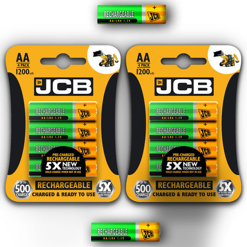 JCB Battery NiMH Pre Charged AA AAA 900mAh 1200mAh 2400mAh - TradeNRG UK
