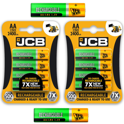 JCB Battery NiMH Pre Charged AA AAA 900mAh 1200mAh 2400mAh - TradeNRG UK