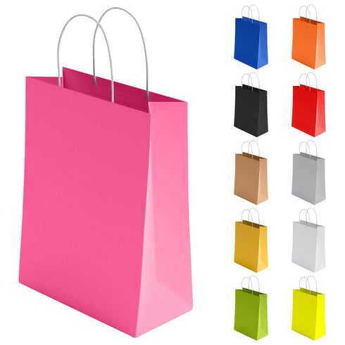 Kraft Paper Bags with Twisted Handle Colored Party Gift Bags Paper Carrier for Birthday 18x22x8cm - TradeNRG UK