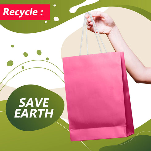 Kraft Paper Bags with Twisted Handle Colored Party Gift Bags Paper Carrier for Birthday 18x22x8cm - TradeNRG UK