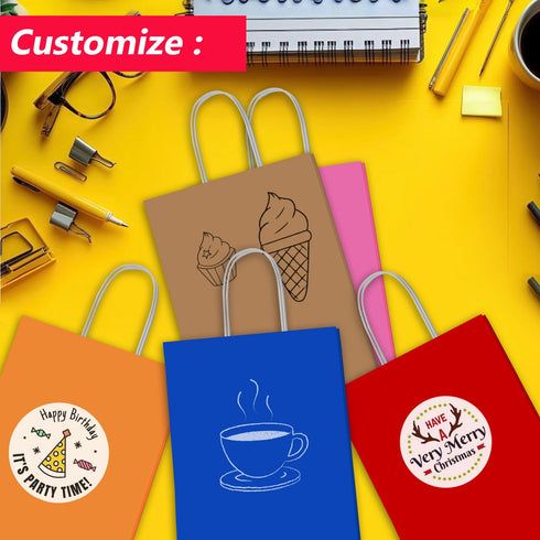 Kraft Paper Bags with Twisted Handle Colored Party Gift Bags Paper Carrier for Birthday 18x22x8cm - TradeNRG UK