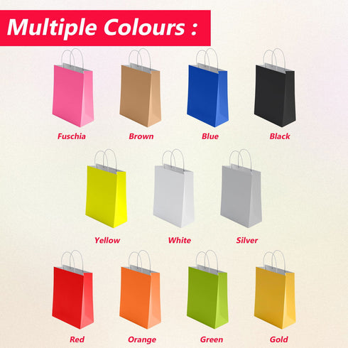 Kraft Paper Bags with Twisted Handle Colored Party Gift Bags Paper Carrier for Birthday 18x22x8cm - TradeNRG UK