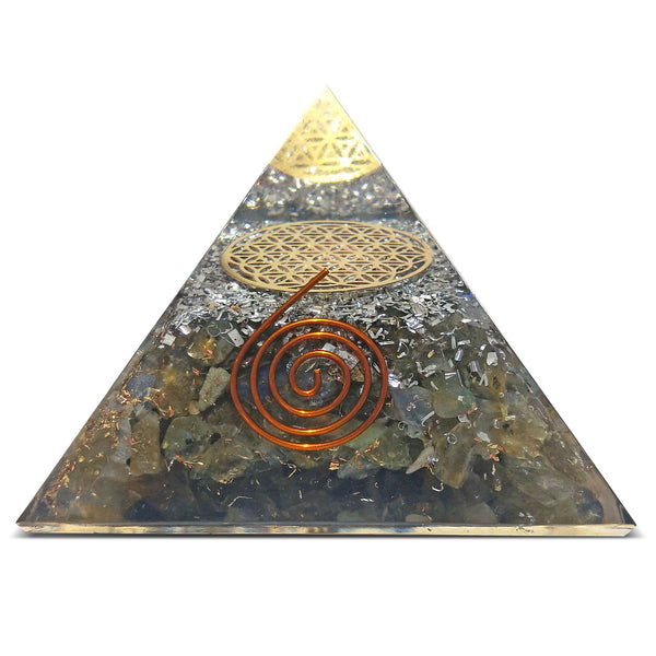 Labradorite Orgone Pyramid Reiki Healing Energy Chakra Aura Balancing - TradeNRG UK