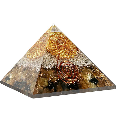 Labradorite Orgone Pyramid Reiki Healing Energy Chakra Aura Balancing - TradeNRG UK