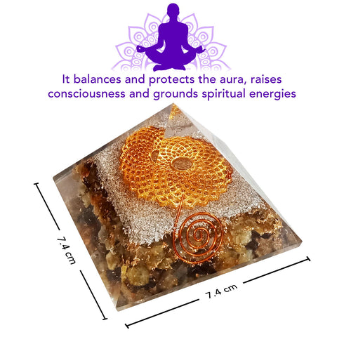 Labradorite Orgone Pyramid Reiki Healing Energy Chakra Aura Balancing - TradeNRG UK