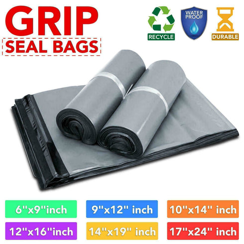 Mailing Bags Strong Grey Grip Self Seal Plastic Poly Bag Postage UK - TradeNRG UK