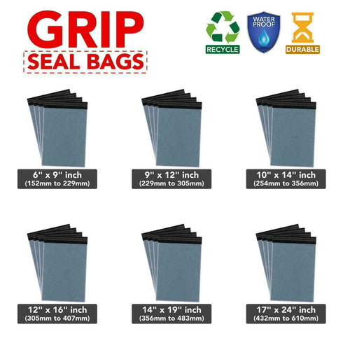 Mailing Bags Strong Grey Grip Self Seal Plastic Poly Bag Postage UK - TradeNRG UK